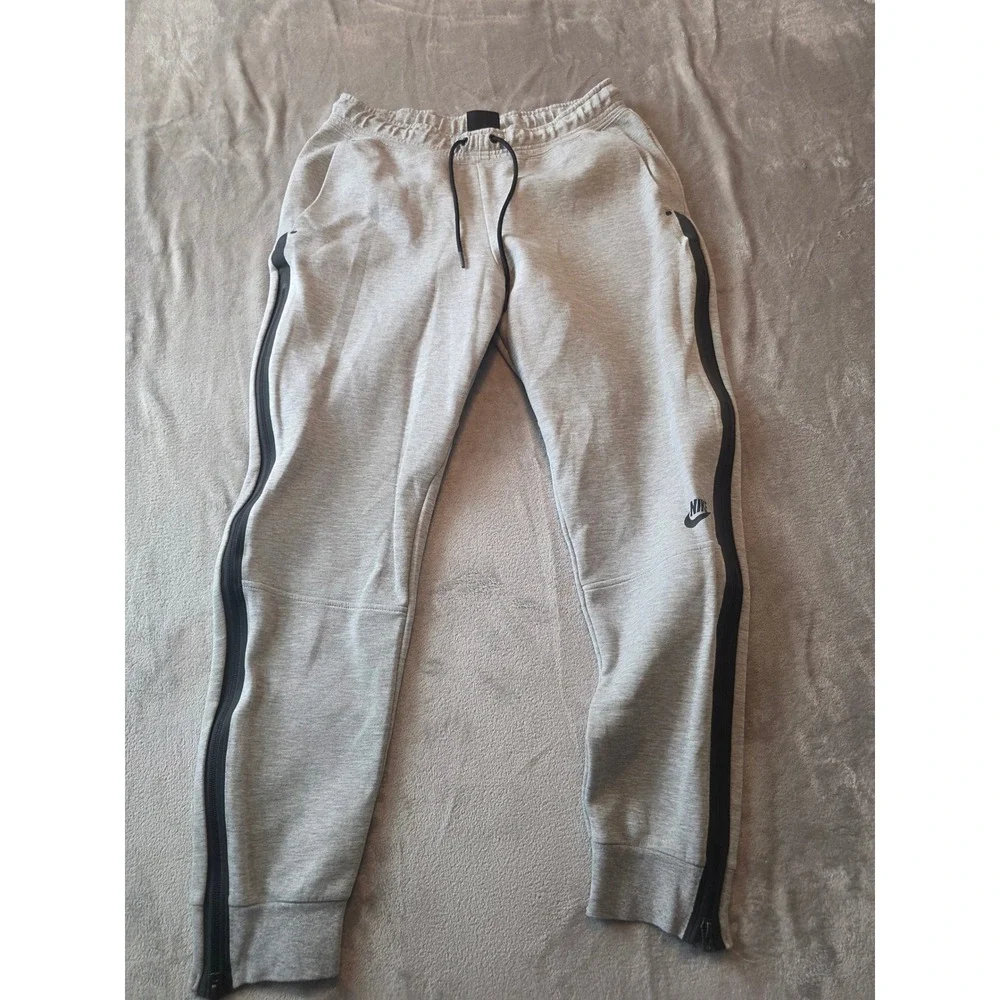 Nike Tech Fleece Joggers Mens Medium Gray Black Side Zip Sweatpants